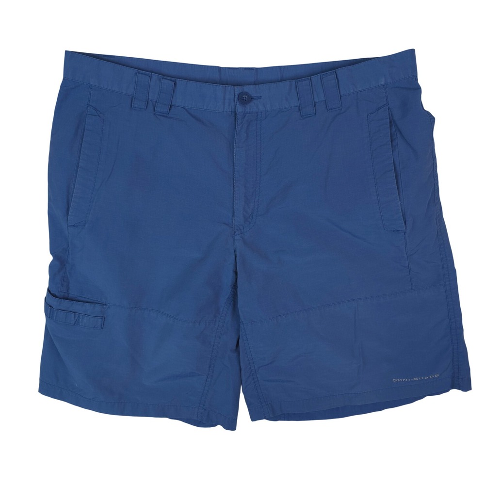 Columbia PFG Fishing Shorts Mens 40x10 Blue Omni-Shade Ripstop Cargo Gorpcore‎